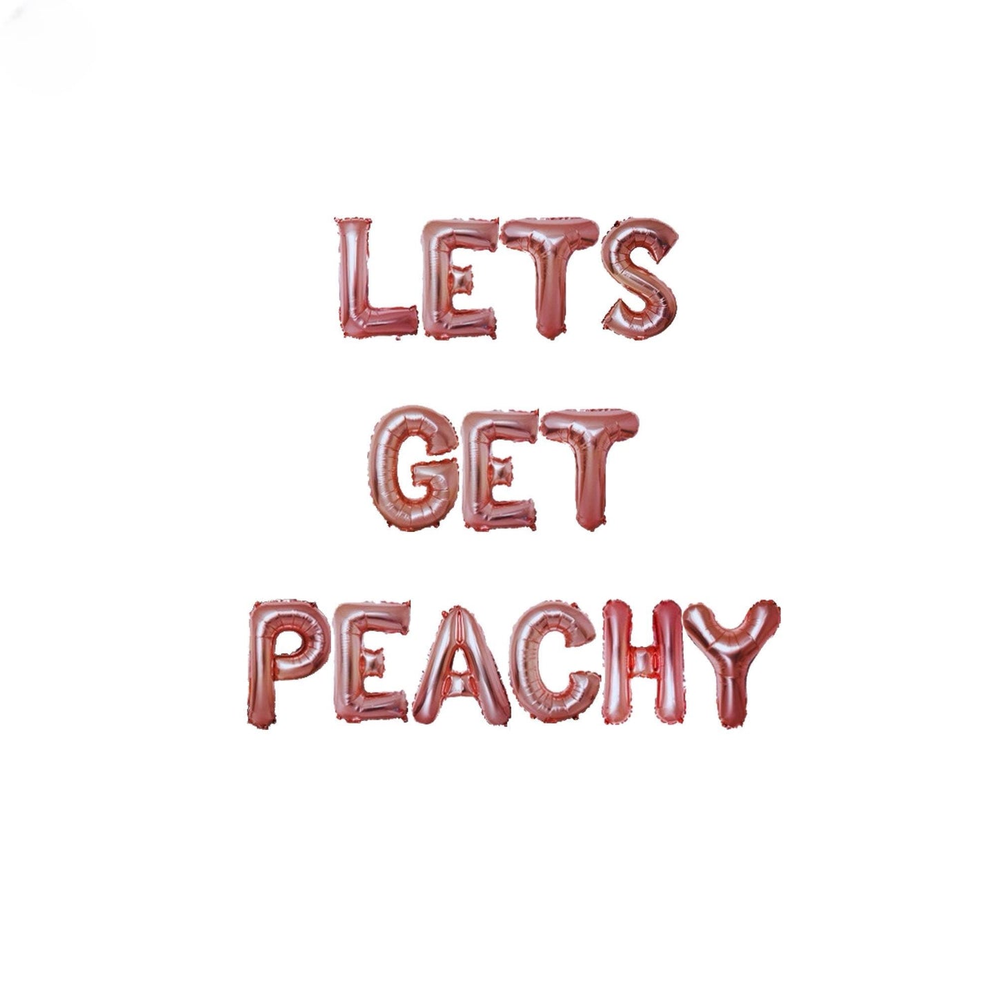 a picture with the words let's get peachy on it