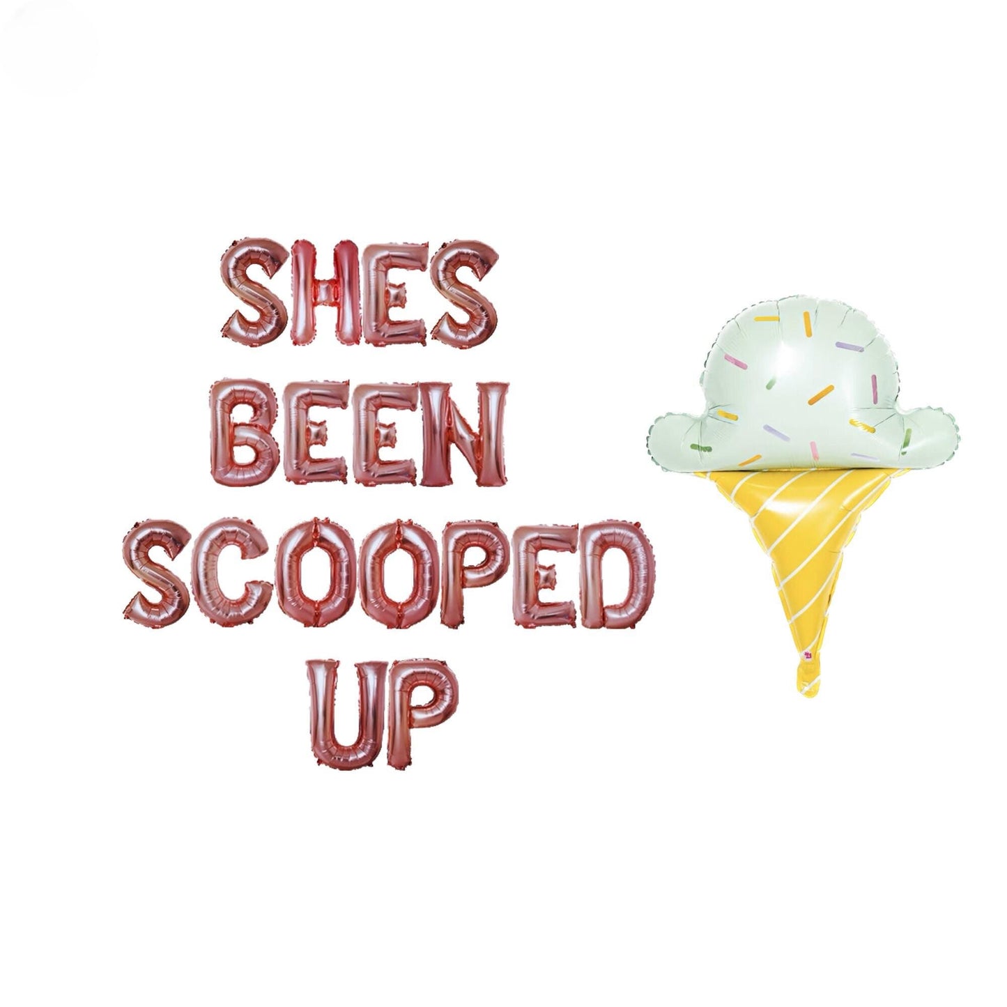 a picture of an ice cream cone with the words she's been scoo