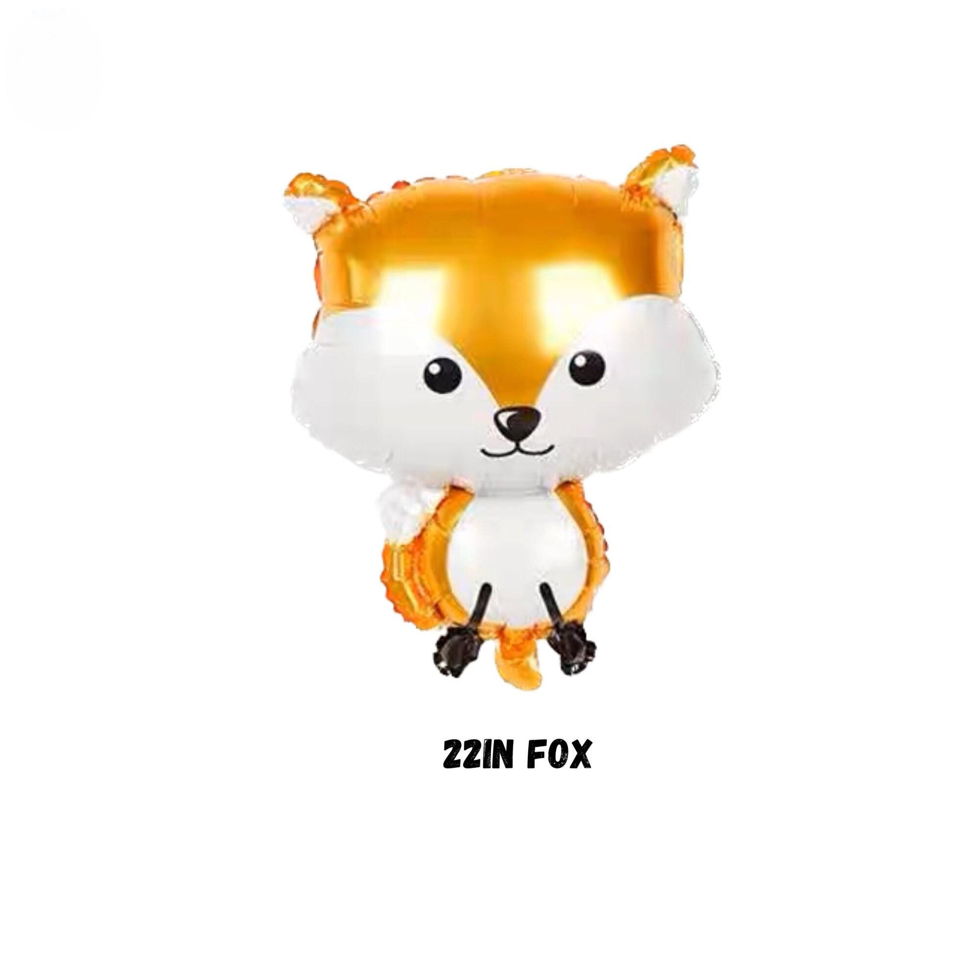 a gold foil foil balloon with a white fox on it