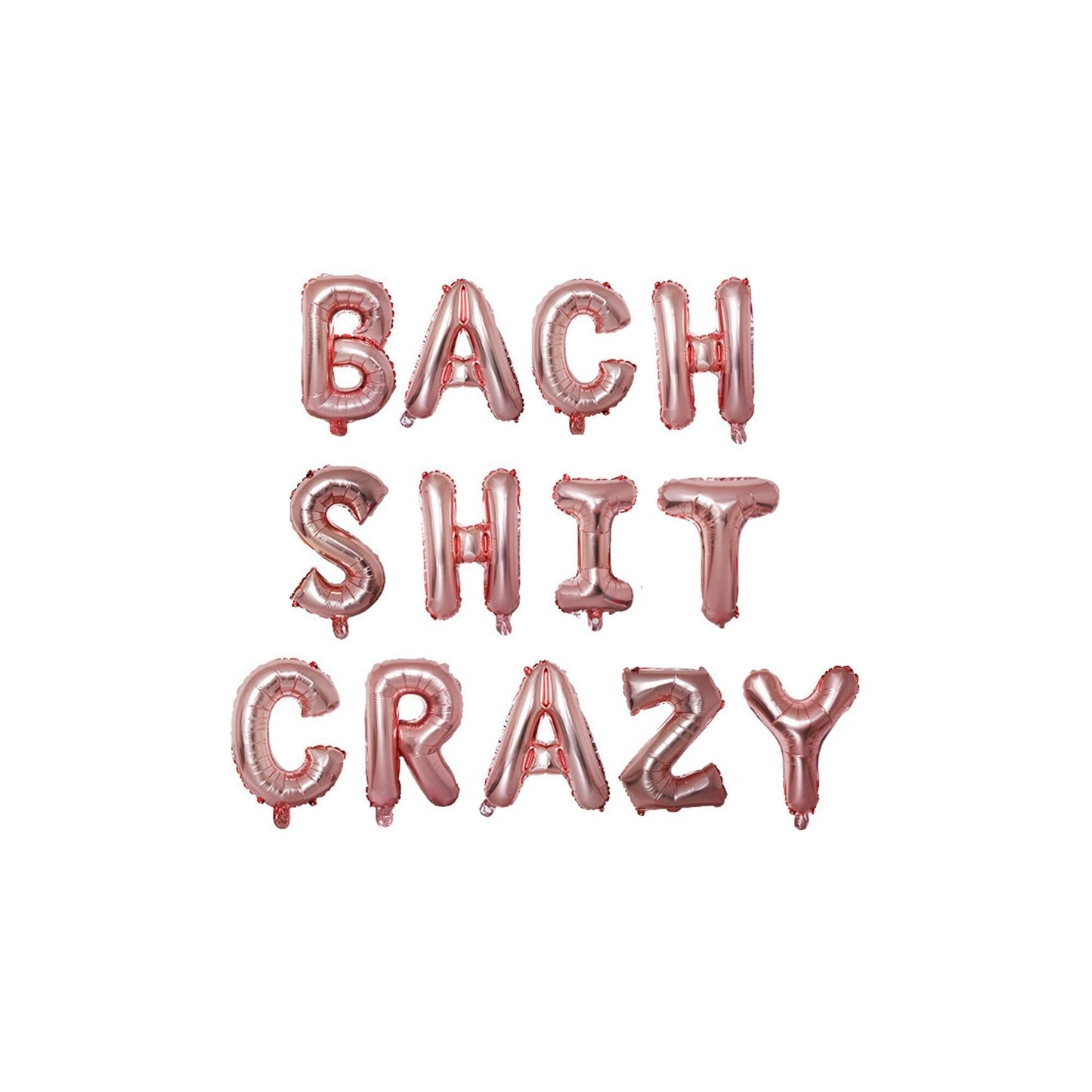 BACH SHIT CRAZY banner 16 inches | Bridal shower decorations | rose gold letter banner | bachlorette party ideas