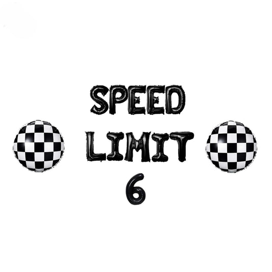 a black and white photo with the words speed limit 6