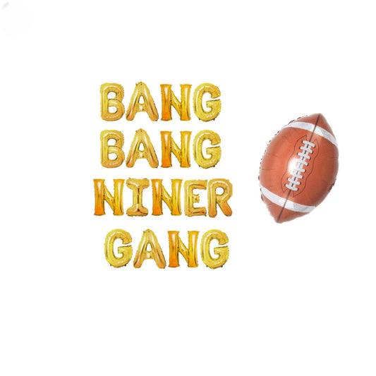 a football and a balloon with the words bang bang inner gang