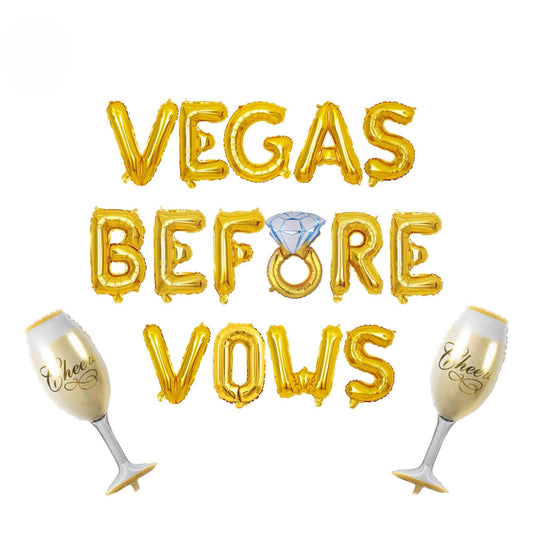 the words vegas before vous are spelled with balloons