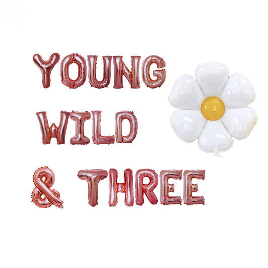 a picture of a flower and the words young wild and three