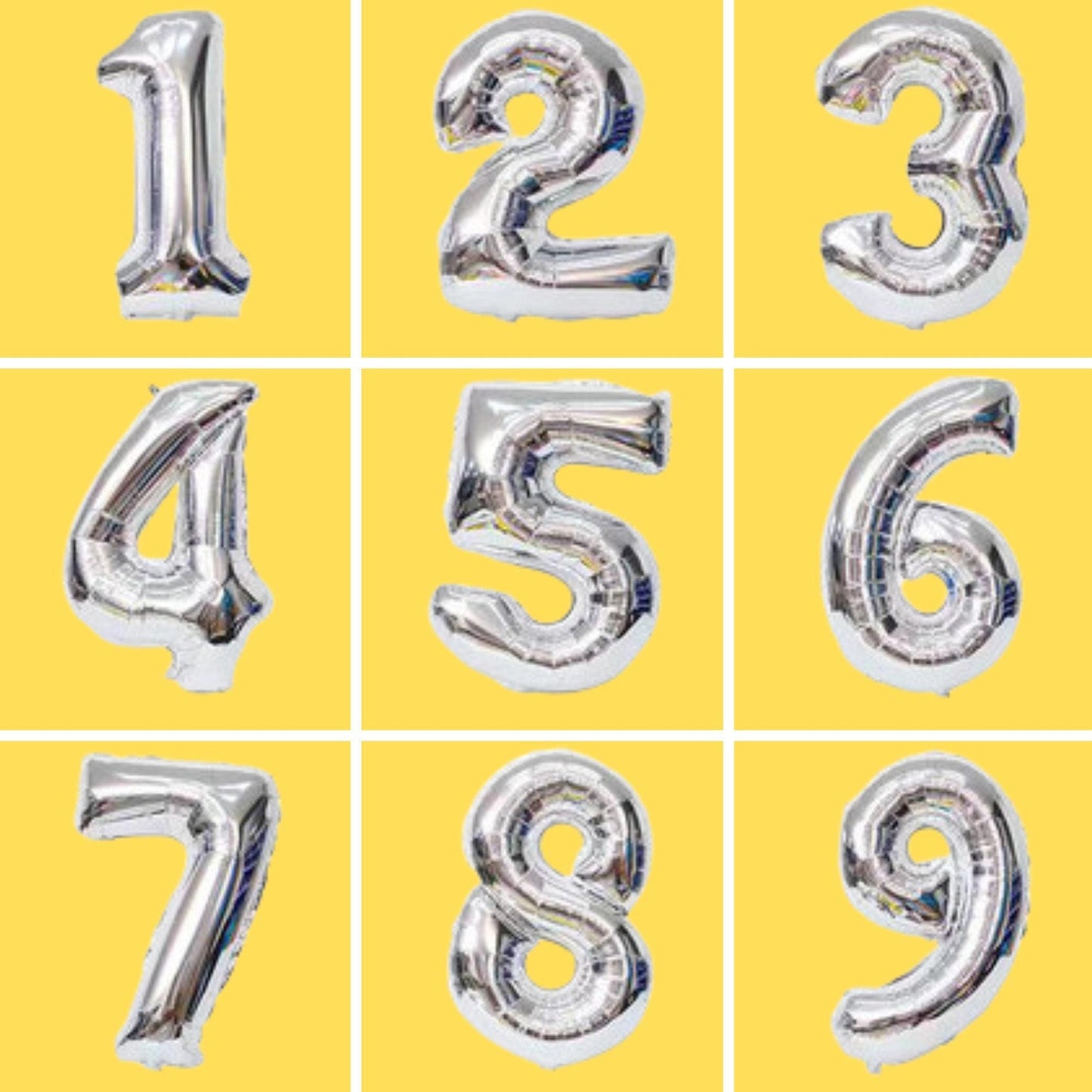 Silver 40 inch Balloon Numbers Birthday Balloons | Home Party Balloons| Giant Balloons | 16th 18th 21st 30th Jumbo Number Balloons