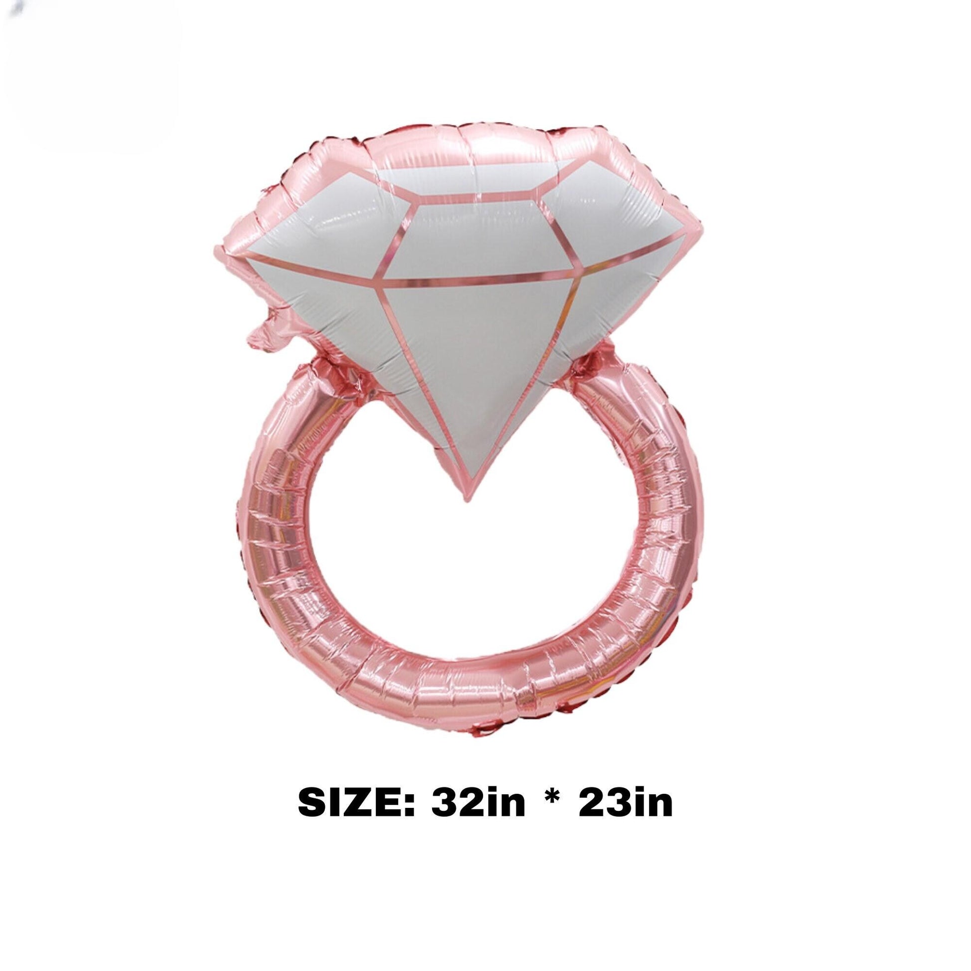 a ring shaped balloon with a diamond on it