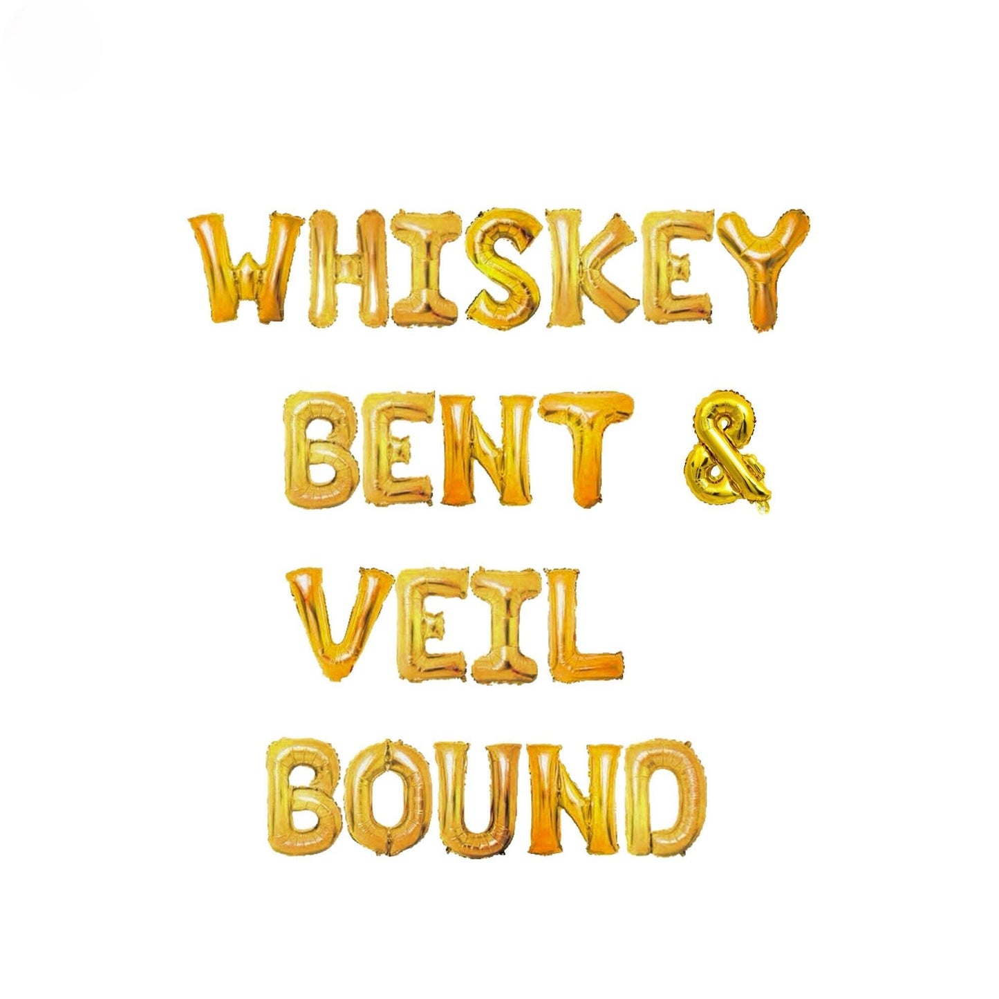 the words whiskey bent and veil bound are painted in gold