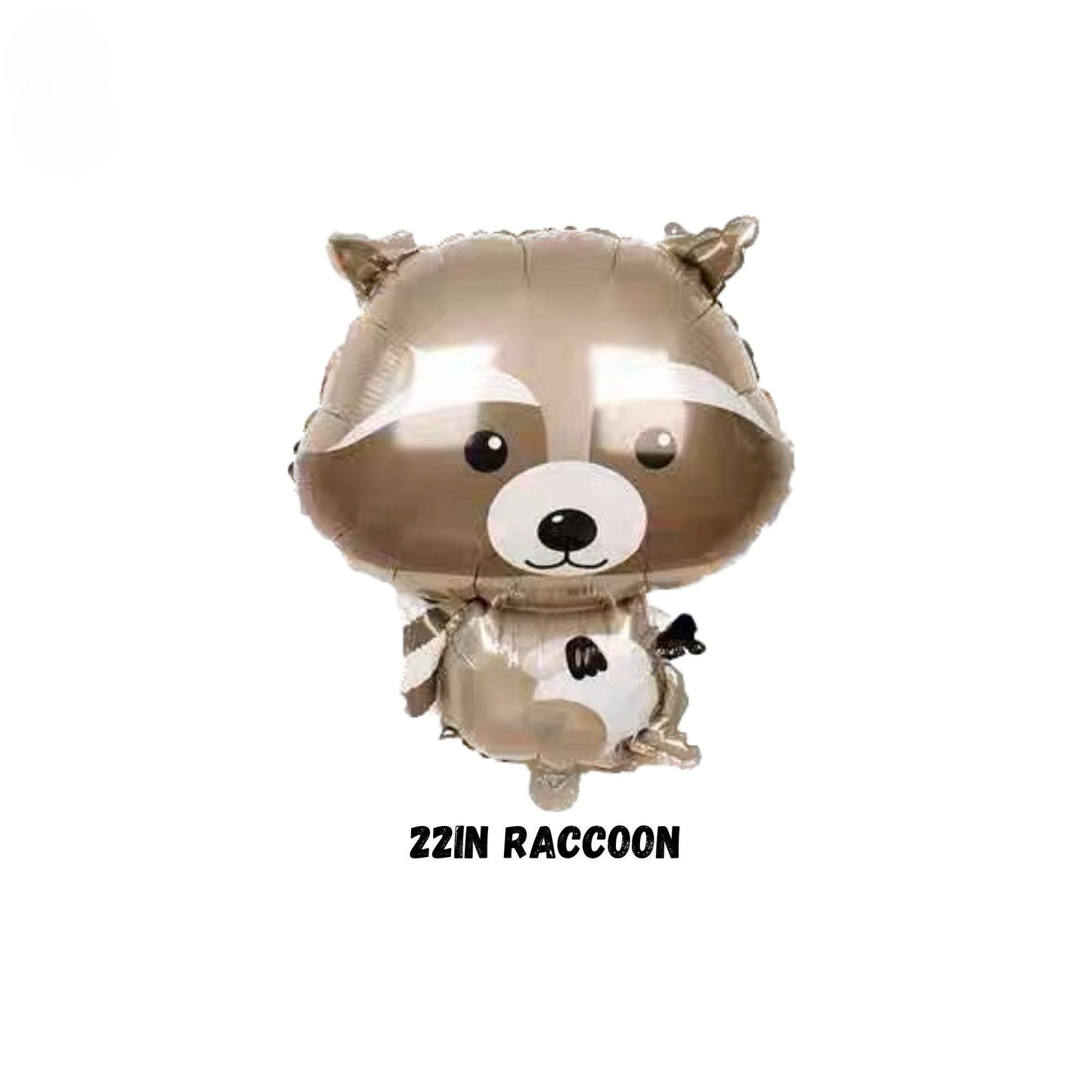 a foil balloon with a raccoon on it