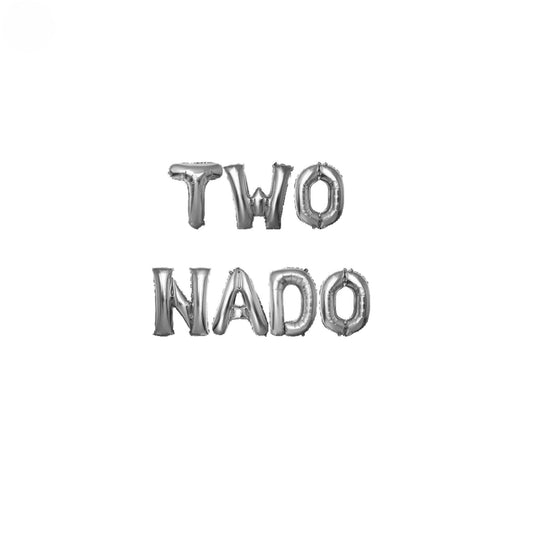 a couple of balloons that say two naddo