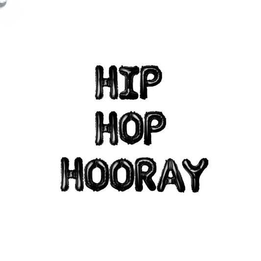 the words hip hop hooray written in black ink