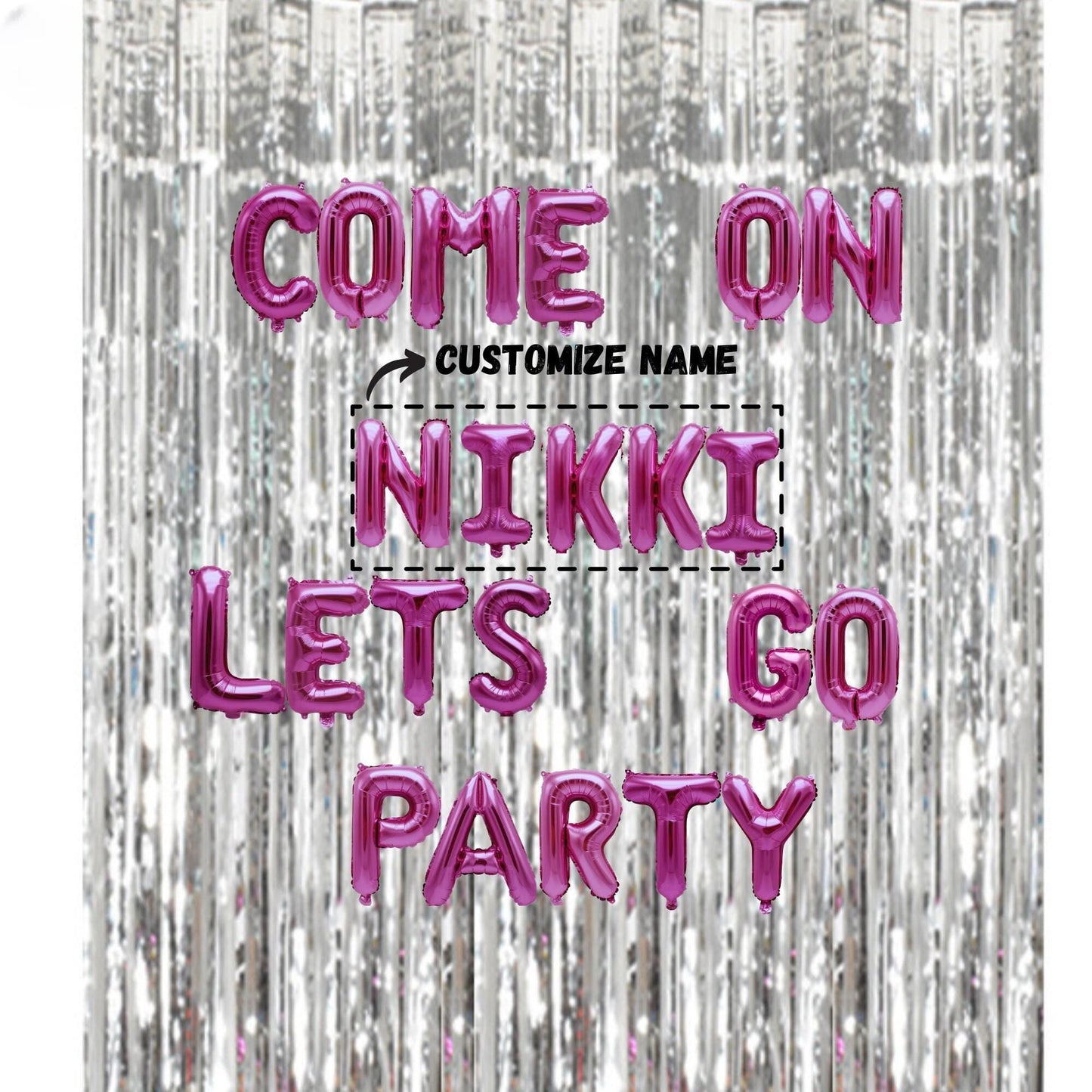 a party poster with the words, come on, ninke lets go party